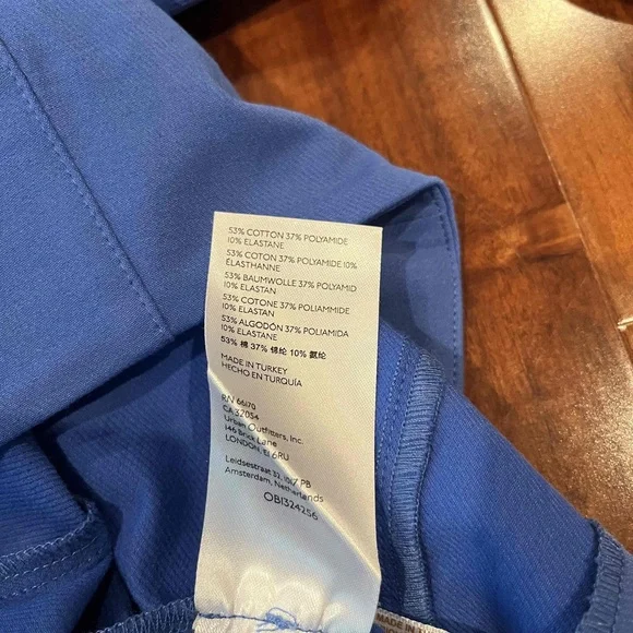 New NWT Free‎ People Periwinkle Blue Flare Pants Trousers Dress Back Zip Size M - Picture 10 of 10